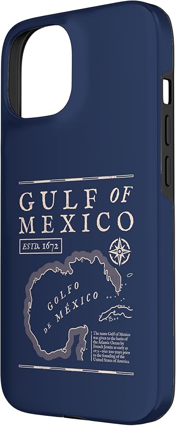 Gulf of Mexico 1672 Historic Map Case for iPhone 15