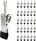 30PCS Small Clothes Pin with Hook for Easy Hanging, Stainless Steel Clothespins, Metal Laundry Grip Clips, Anti Rust, Multipurpose