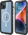 for iPhone 14 Plus Waterproof Case - Shockproof, Dustproof, Built-in Screen Protector, Magnetic Ring, 6.7" (Black)