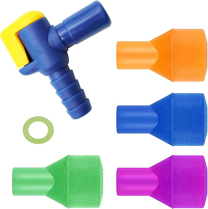 Bite Valve Replacement Mouthpiece Fit for Hydration Pack Bladder Water Backpack and Most Brands(4-Pack), with Shutoff Valve and Tube O-Ring