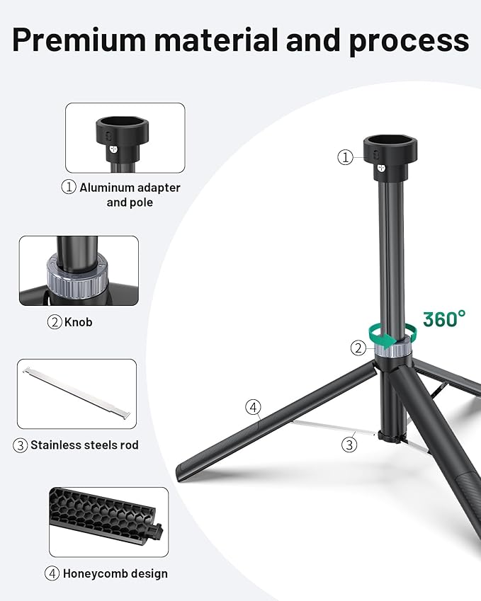 Starlink Mini Tripod, Portable Tripod Stand Mount with Aluminum Tripod Adapter, Compatible with New and Old Starlink Mini Models for Outdoor Camping and Hiking