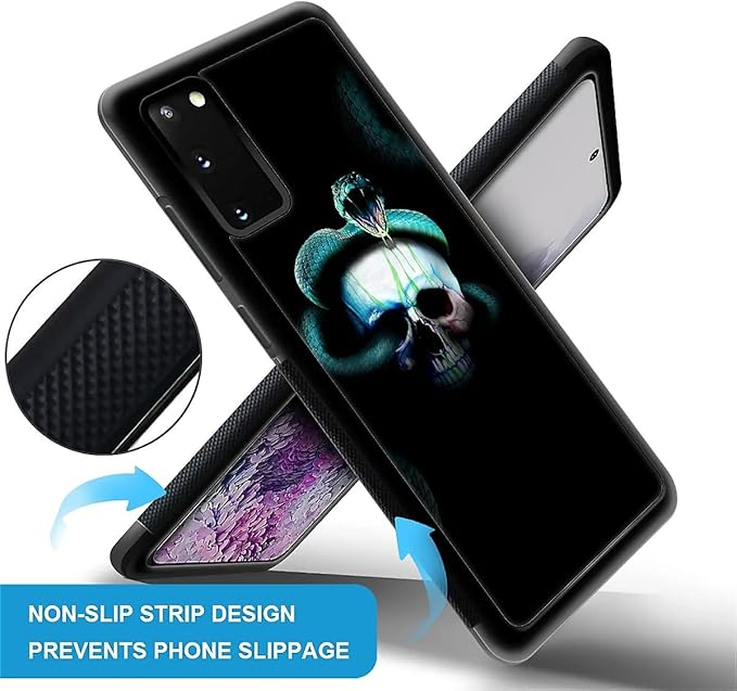 for Samsung Galaxy S20 Case, Skeleton Winding Snake Pattern Graphic Design Girl Boy Soft Silicone Hard Acrylic Shock Protection for Samsung Galaxy S20