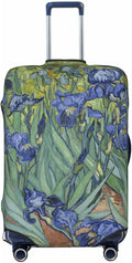 Van Gogh Irises Flower Luggage Cover, Elastic Suitcase Protector For Travel (Fits 29-32 Inch Luggage)