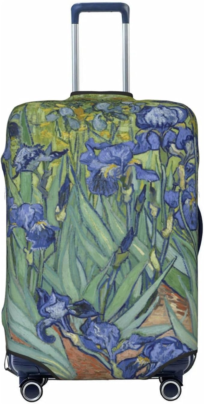 Van Gogh Irises Flower Luggage Cover, Elastic Suitcase Protector For Travel (Fits 29-32 Inch Luggage)