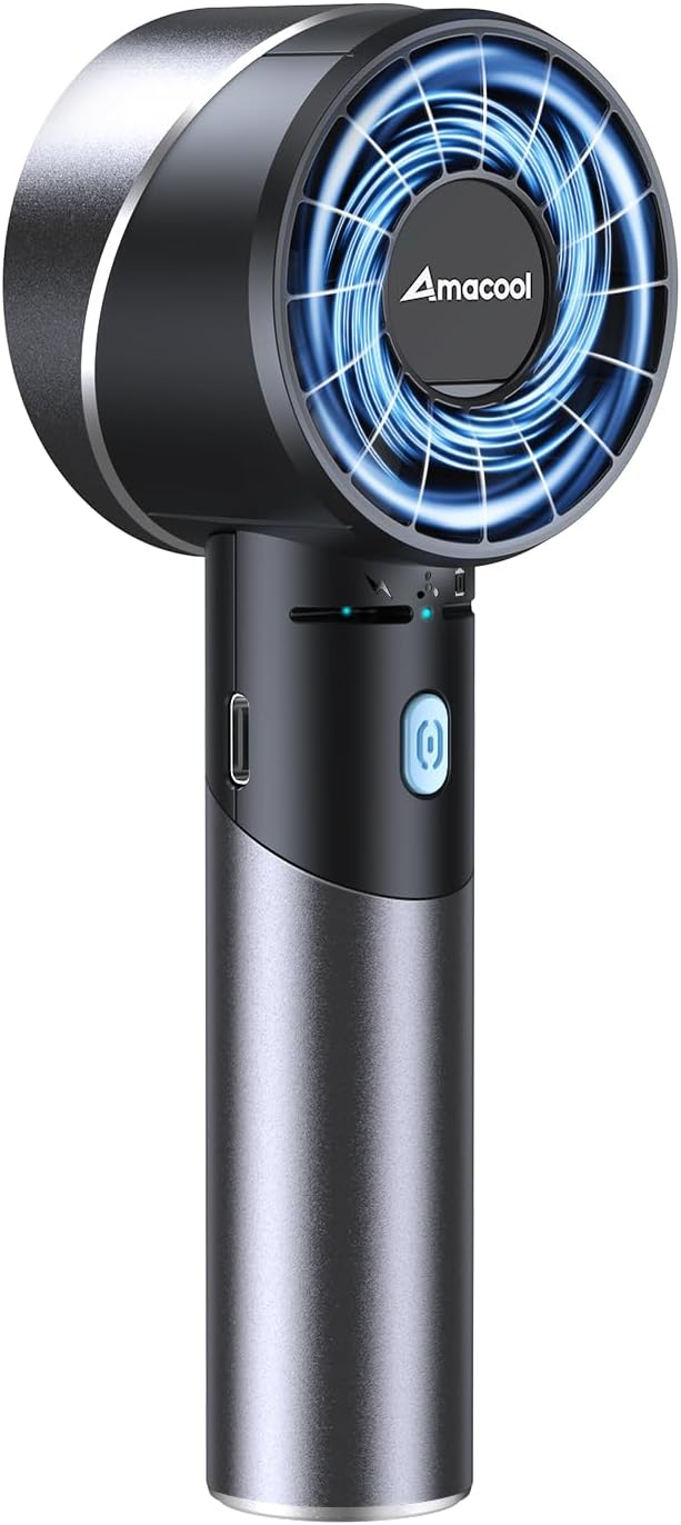AMACOOL Portable Handheld Turbo Fan, Mothers Day Gifts for Mom Her Women Girl, Cool Metal Body, Rechargeable Battery Personal Fan, Mini Pocket Fans for Men Camping Outdoor Makeup Travel Essentials