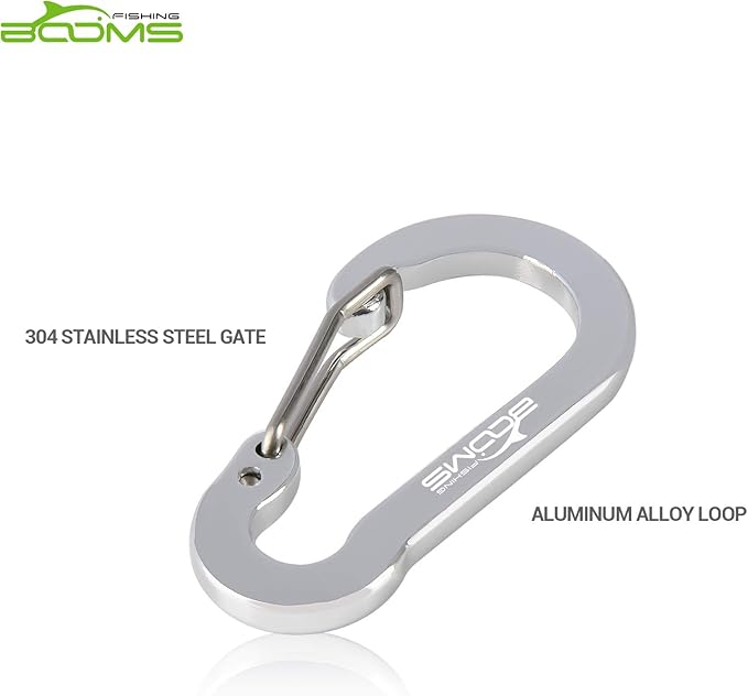 Booms Fishing CC1 Multi-Use Carabiner Clip, 6 Pack Small Caribeener Clips, Mini Keychain Caribeaner Clip 2 inch, Aluminum D Ring Carabiners, Multi-colored
