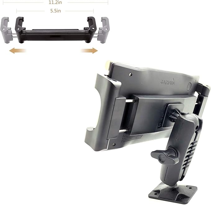 Heavy Duty Tablet GPS Smartphone AMPS Drill Base Dash ELD Mount for Truck Van Commercial Vehicle Semi Fleet Limo (Holder fit All Tablets & Phones iPhone)