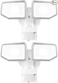 40W LED Security Lights Motion Sensor Light Outdoor, 180 Degree, 4000LM, 5000 K, ETL Water Resistant, Clear 2 Head Motion Detector Flood Light for Garage, Yard 2-Pack (White)