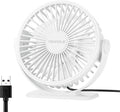 TriPole Desk Fan USB Powered Mini Portable Fan, 3 Speeds Adjustable Strong Breeze Personal Desktop Fans, 360° Rotation Quiet Plug In USB Fans for Bedroom Office Table Travel Cruise, White, 4.9ft Cable