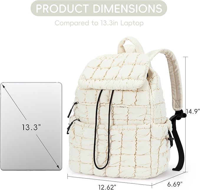 CLUCI Puffy Quilted Backpack Purse for Women, Casual Lightweight Daypack for Women Travel | Purse, Casual, Lightweight, Travel