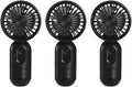 VanSmaGo Portable Mini 3-pack Handheld Personal Small Fan with 3-speed for Travel, USB Rechargeable Battery Operated Eyelash Fan, Black
