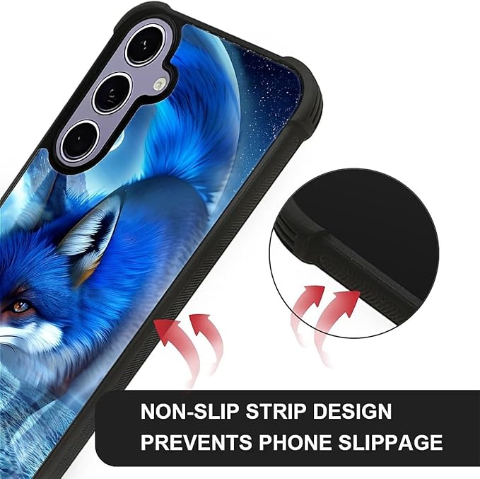 for Samsung Galaxy S24 S25 Case, Snowy Mountain Fox Lake Pattern Graphic Design Girl Boy Soft Silicone Hard Acrylic Shock Protection for Samsung Galaxy S24 S25