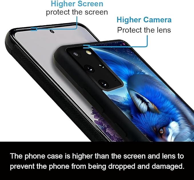 for Samsung Galaxy S20 Plus Case, Snowy Mountain Fox Lake Pattern Graphic Design Girl Boy Soft Silicone Hard Acrylic Shock Protection for Samsung Galaxy S20 Plus