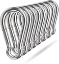 Spring Snap Hooks, 304 Stainless Steel Metal Clip Heavy Duty Rope Connector Small Snap Clamp Key Chain Link Buckle for Hammock Swing Set Outdoor Travel Camping Fishing Hiking