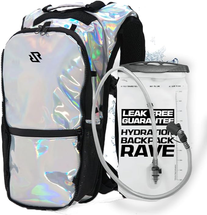 RAVERUNNER® Anti-Theft Hydration Backpack | Festival Approved Rave Backpack for Concert Goers, Leak-Free Festival Water Backpack for EDC, Rave Hydration Pack