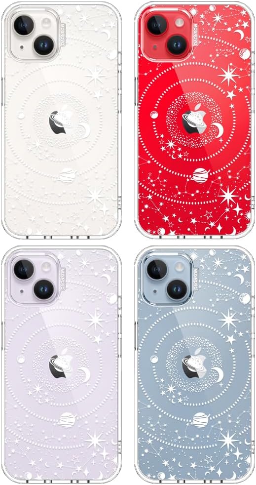 MOSNOVO for iPhone 13/14 Case | Military Grade 6.6ft Drop Tested | Clear with Galaxy Design