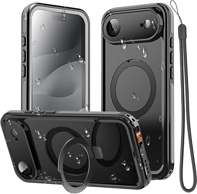 AICase Magnetic for iPhone Air Case Waterproof Magsafe[Ring Invisible Stand & Screen Protector][IP68 Underwater][Dropproof][Dustproof][Real 360] Shockproof Protective Phone Case 6.5" 2025