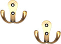 FAPBADRI Multipurpose Hooks, Used to Hang Clothes, Bags, Coats, Curtain Hold Backs, Keys, Colour - Antique Gold, Material - White Metal, Screws and Wallplugs Included, Pack of 2 Pieces