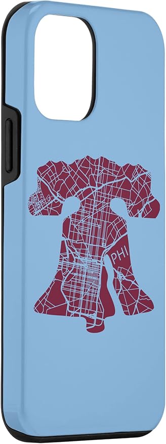 Philadelphia Street Map Liberty Bell Vintage Maroon Philly Case for iPhone 12 mini
