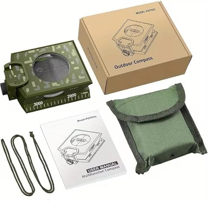 Multifunctional Military Aiming Navigation Compass Compass | IP65 Military Compass with Inclinometer | Impact Resistant | Measure | Height and Slope for Hiking | Camping
