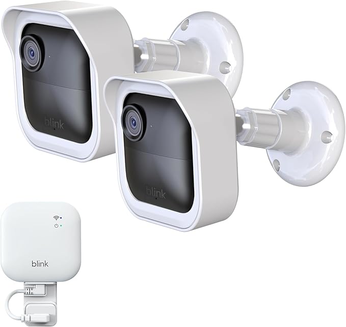 Blink Outdoor 4th Gen Camera Mount, 2Pack Weatherproof Housing and 360 Degrees Adjustable Bracket with Sync Module Mount for Blink Outdoor Camera System (White, Cameras not Included)