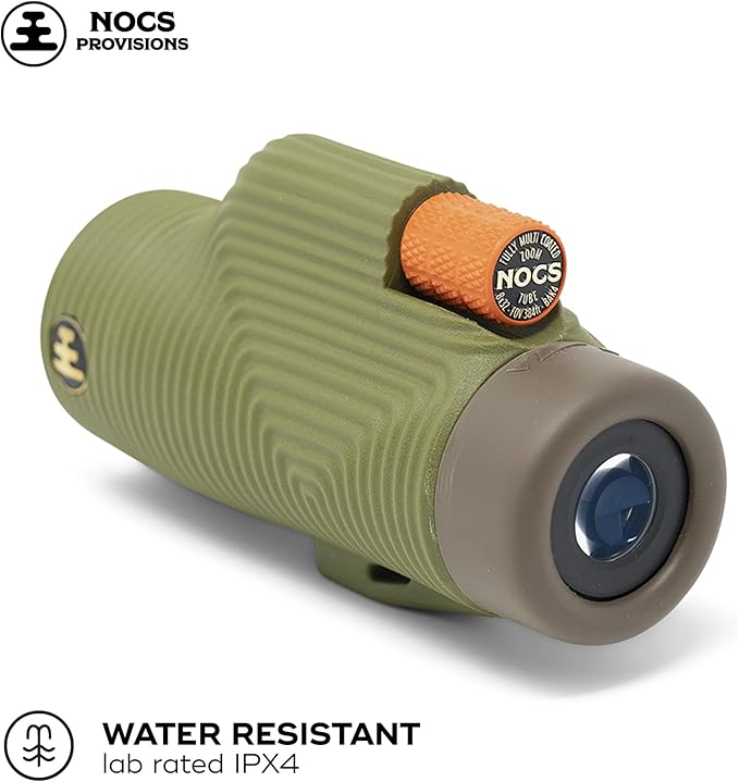 Nocs Provisions Zoom Tube 8x32 Monocular, 8X Magnification Telescope, Bak4 Prism, Wide Field of View for Bird Watching, Backpacking & Wildlife Viewing - Juniper Green II
