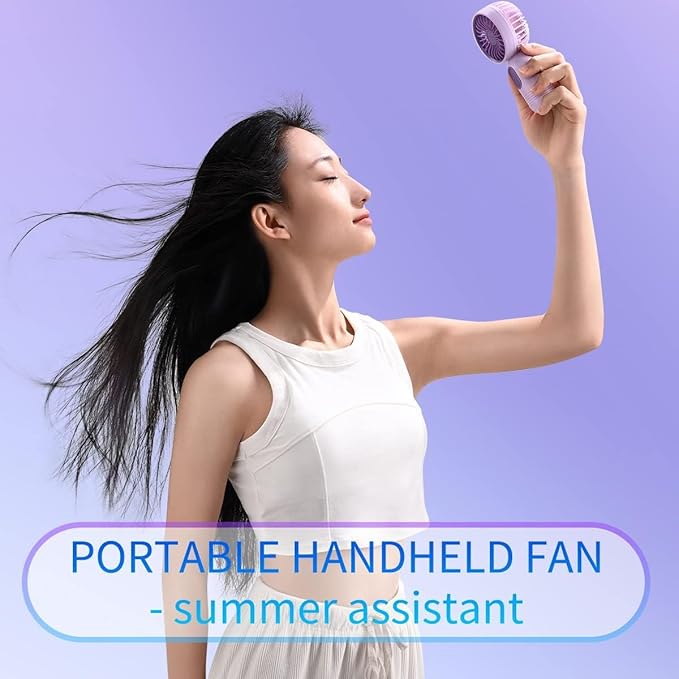 VanSmaGo 6 Pack Mini Handheld Fans, USB Rechargeable Personal Fan Set with 3 Speeds, Small Portable Fans for Group Travel, Classroom, Event Bags, Office Sharing, Team Gifts
