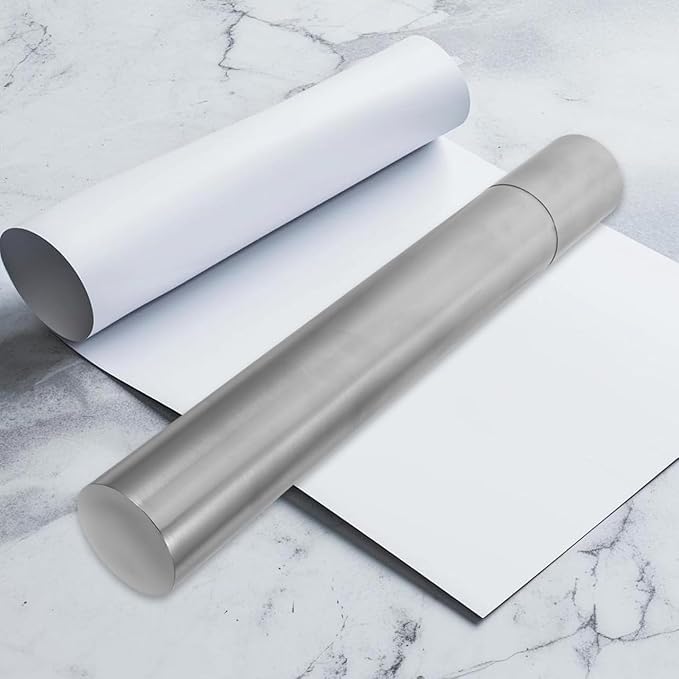 VILLCASE Stainless Steel Document Tube Birth Certificate Holder Waterproof Cylinder Storage Case for Travel and Office Use