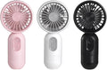 VanSmaGo [Portable Mini Fan 3-pack] Handheld Personal Small Fan with 3-speed for Travel, USB Rechargeable Battery Operated Eyelash Fan, Black&White&Pink