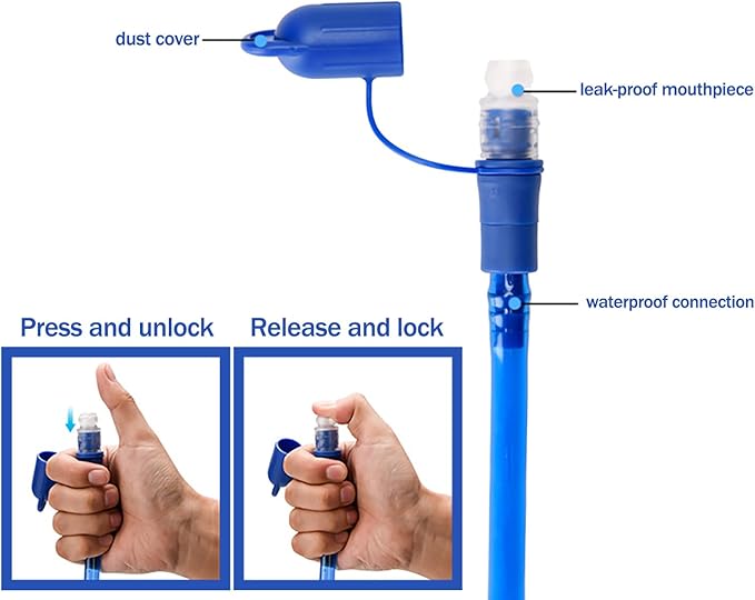 Hydration Bladder, 1.5L2L3L Water Bladder for Hiking Backpack Leak Proof Water Reservoir Storage Bag, BPA-Free Water Pouch Hydration Pack for Camping Cycling Running, Blue
