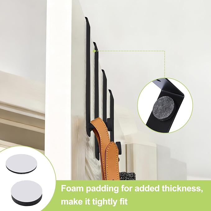 T-Shaped Over the Door Hooks, 2Pcs Rustproof Stainless Steel Door Hooks Over Door Coat Hangers for Home, Office (Black)