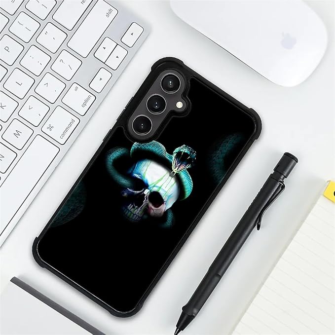 for Samsung Galaxy S23 FE Case, Skeleton Winding Snake Pattern Graphic Design Girl Boy Soft Silicone Hard Acrylic Shock Protection for Samsung Galaxy S23 FE