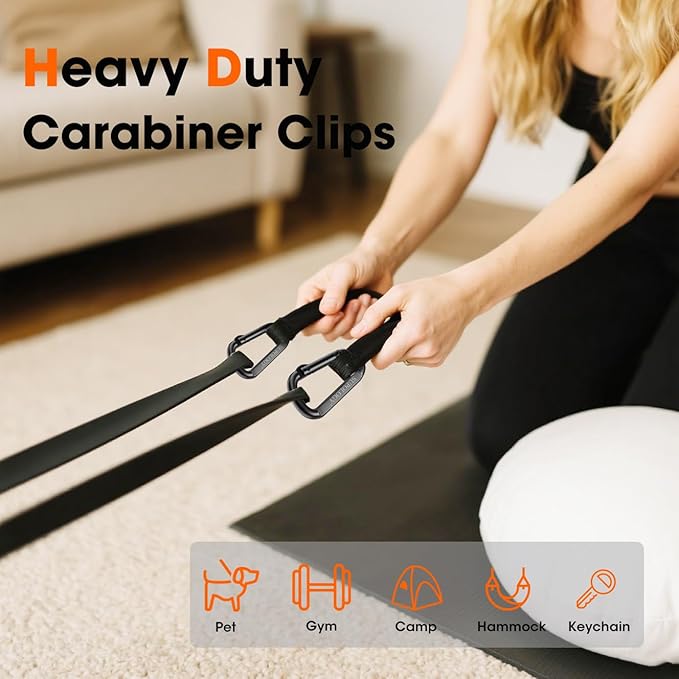 Carabiner Clips, 900 LBS 2.5" Iron Heavy Duty Caribeaners for Hammocks, Camping Accessories, Hiking and Gym, D Shaped Spring Hook Small Carabiners for Dog Leash, Key Ring