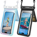 Rynapac IPX8 Waterproof Phone Pouch 2 Pack, [Up to 8.5''] Double Space Waterproof Phone Case with Lanyard for iPhone 17 16 15 14 Pro Max, Cellphone Dry Bag for Beach Vacation Cruise Essentials