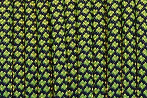 BORED? PARACORD! 550 lb Paracord – Ideal for Crafting, DIY Projects, Camping, Military & Active Outdoors – 300+ Colors – Tactical Parachute Cord Type III – Strong - Lime Diamonds 50 Feet