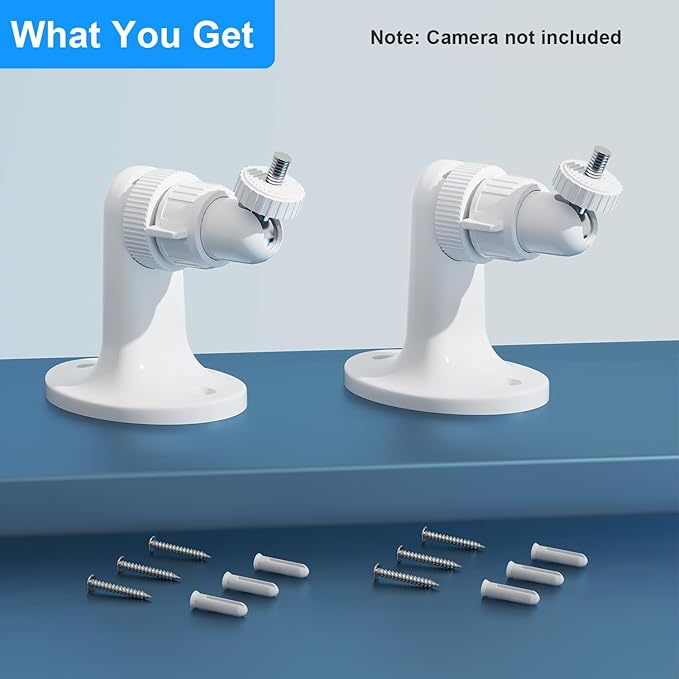 2Pack Adjustable Wall Mount for Arlo Pro, Arlo Pro 2/3/4, Arlo Ultra & Essential Spotlight Camera, No Drilling Indoor/Outdoor Mount, Attach Your Camera Everywhere Without Tools(Camera Not Included)