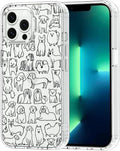 MOSNOVO Case for iPhone 13 Pro Max, [Buffertech 6.6ft Military-Grade Drop Protection] [Anti Peel Off Tech] Clear TPU Bumper Phone Case Cover Design - Doodle Dog