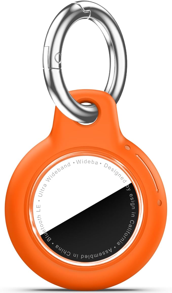 for Apple AirTag 2nd & 1st Gen, Waterproof Case for AirTag Holder Keychain,GPS Tracker Cover for Dog,Car Key,Luggage-C6-Orange