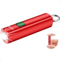 Blukar Rechargeable EDC Flashlight, Mini Keychain Flash Light with 3 Lighting Modes, Memory Function, Waterproof, Compact and Portable Pocket Light for Everyday Carry, Emergency,Camping-Red