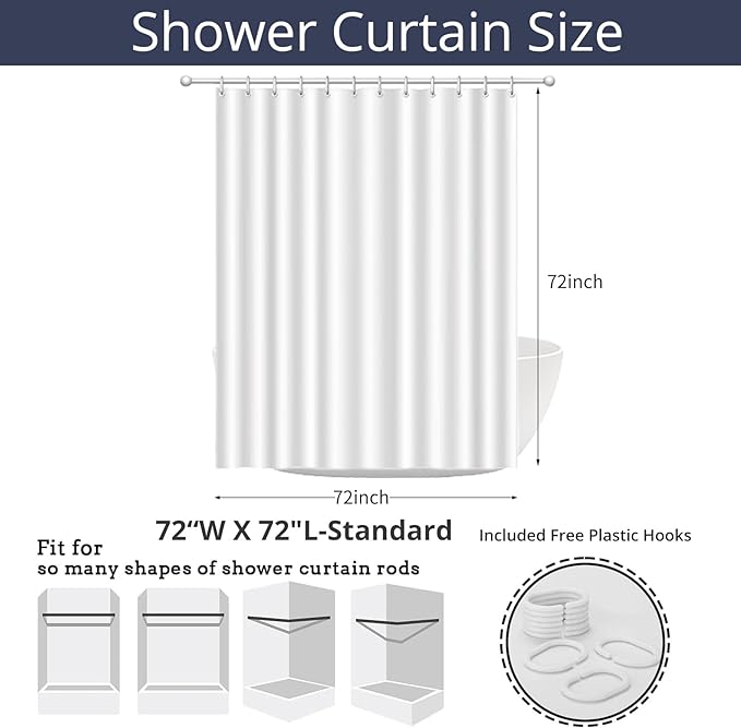 Pink Bow Shower Curtain, Pink and White Modern Aesthetic Bowknot with Polka Dot Cute Girly Bathroom Curtain Waterproof Fabric Machine Washable with Hooks, 72" Wx72 L