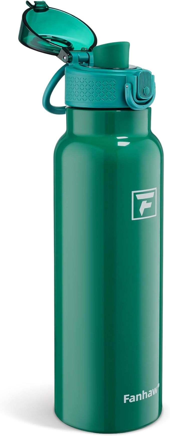 Fanhaw Daylite Series 24 oz Stainless Steel Insulated Water Bottle with Silicone Spout Lid, Double-Wall Vacuum Leakproof Metal Bottle, Anniversary Birthday Gift for Kids, Women & Men (Mars Green)