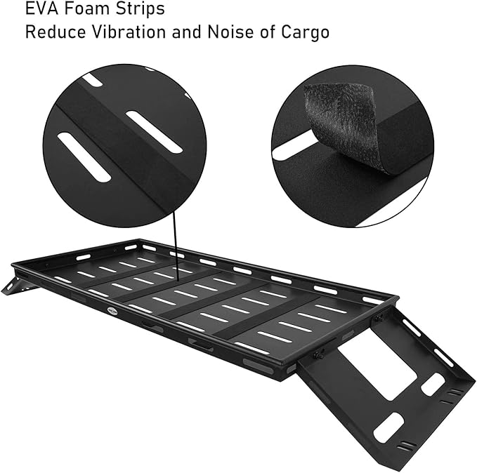Hooke Road Rear Trunk Cargo Rack Basket Tray for 2007-2026 Jeep Wrangler JK JL 4-Door Hardtops, Sturdy Steel Shelf for Camping Trip Gear