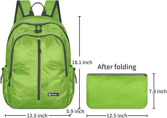 Lightweight Packable Foldable Backpack, Hiking backpack,Travel Backpack (Fluorescent Green)