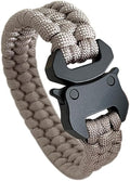 Parachute Cord Bracelets Trilobite Weaved Paracord Bracelet with Side Release Buckle 8.7 inch Black Bracelet for Men Women 1 Set