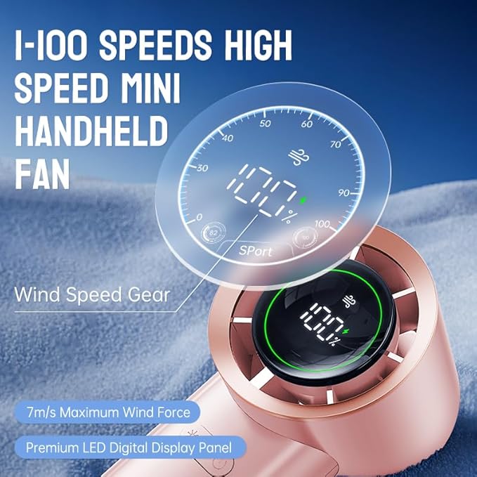 MUXNW Mini Face Fan For Skincare: Portable Small Pocket Handheld Personal Rechargeable Battery Operated USB Charger Keep Your Makeup For Travel Beach (Pink)