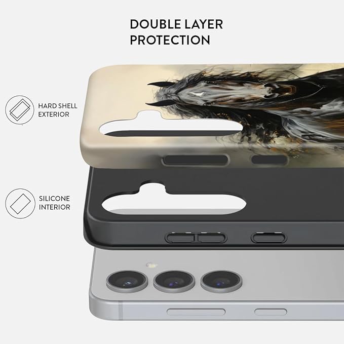 Compatible for Samsung Galaxy S26 Ultra 5G Case, Dual Layer Heavy Duty 2 in 1 Shockproof Protective Phone Case,Running Horse