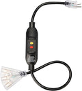 PLUGTUL 3FT GFCI Extension Cord with 3-Outlet, Auto Reset, 12/3 Outdoor Extension Cord with Lighted End, SJTW, ETL Listed, Black