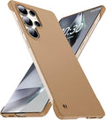 GRECAZO Slim Borderless for Samsung Galaxy S25 Ultra Phone Case 6.9"(2025) Ultra-Thin Lightweight Frameless Matte Hard PC Cover Case with Pull Ring Minimalist Non Slip Rope-Mocha