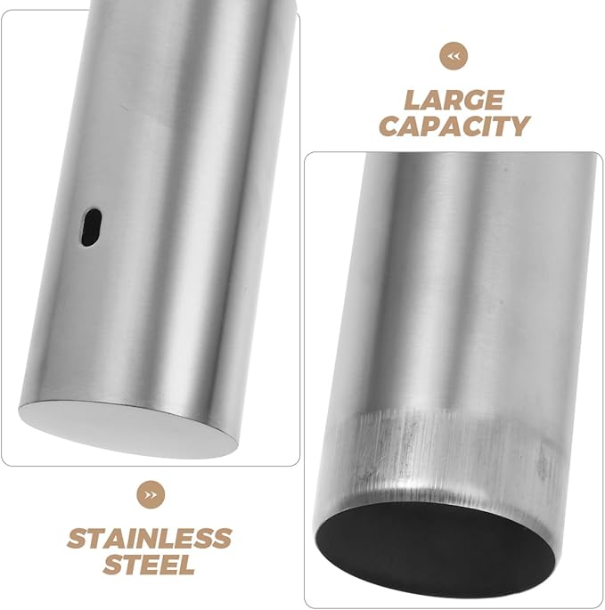 VILLCASE Stainless Steel Document Tube Birth Certificate Holder Waterproof Cylinder Storage Case for Travel and Office Use