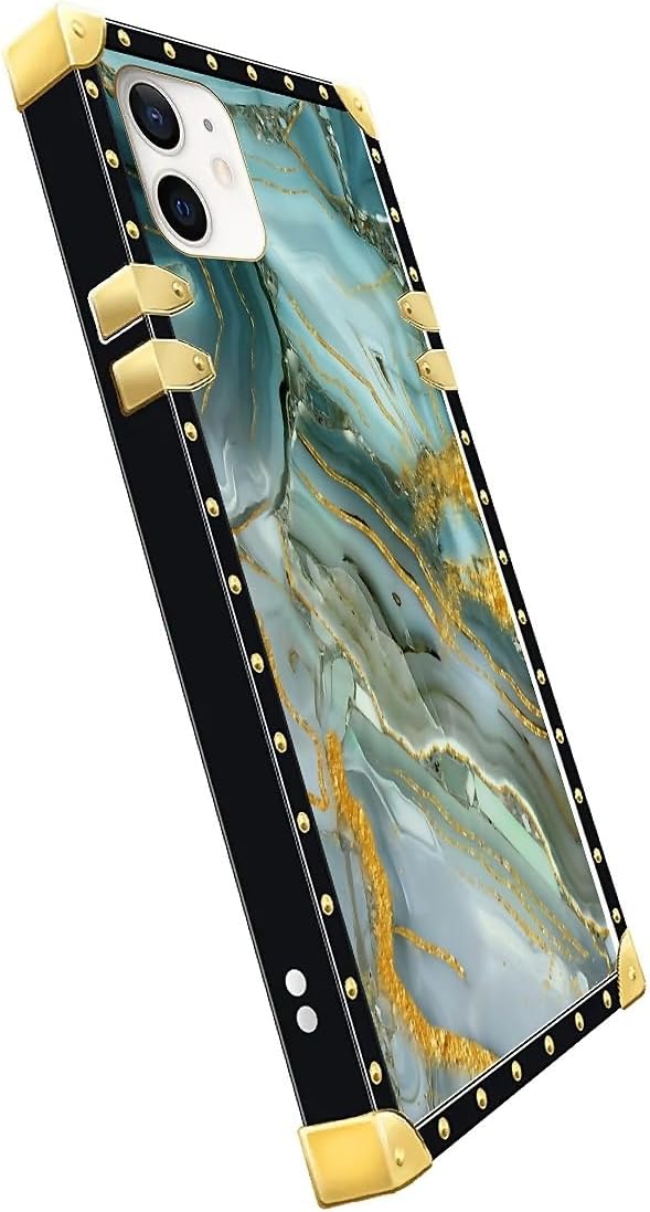 Compatible with iPhone 11 Case, Golden Texture Marble Veining Luxury Golden Decoration for Girl Women Soft TPU Shockproof Protective Hard PC Back for iPhone 11